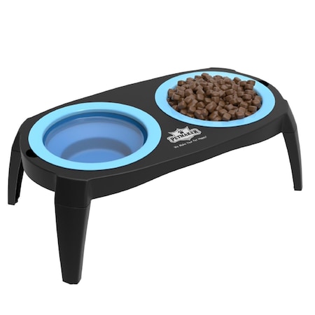 Petmaker 80-PET6095 Elevated Pet Bowls With Non Slip Stand For Dogs And Cats; Blue
